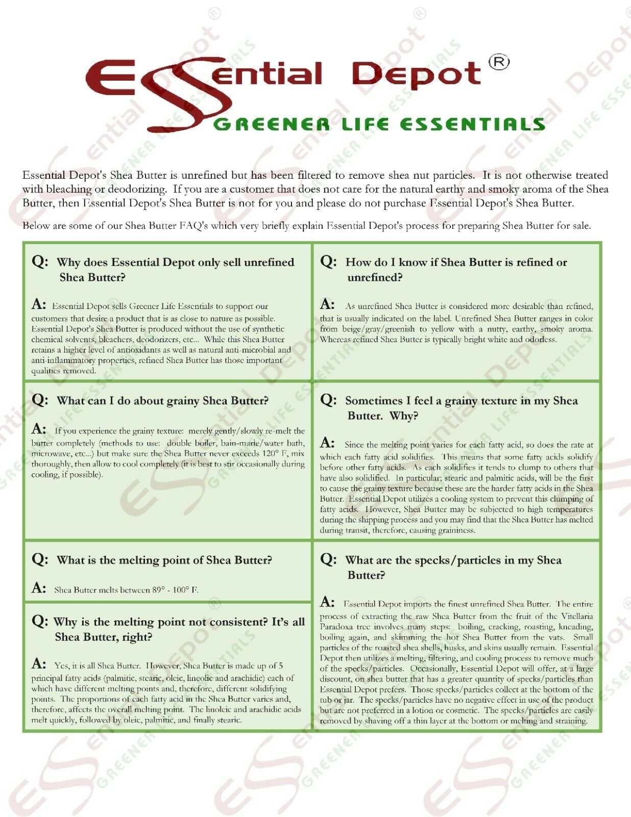 Organic Shea Butter - Grade A - Unrefined - 4 x 7 lbs Greener Life Club Boxes - FREE SHIPPING WORLDWIDE